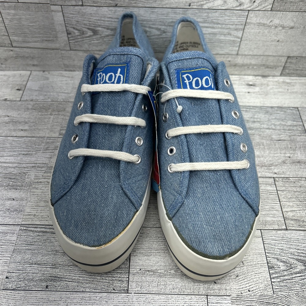 Disney Winnie The Pooh Works Tiger 90s Denim Canvas Embroidered Shoes Sz 7.5 New - Picture 4 of 16